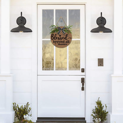 Blessed Beyond All Measure Christian Wooden Hanging Sign - ClaimedbyGodDesigns