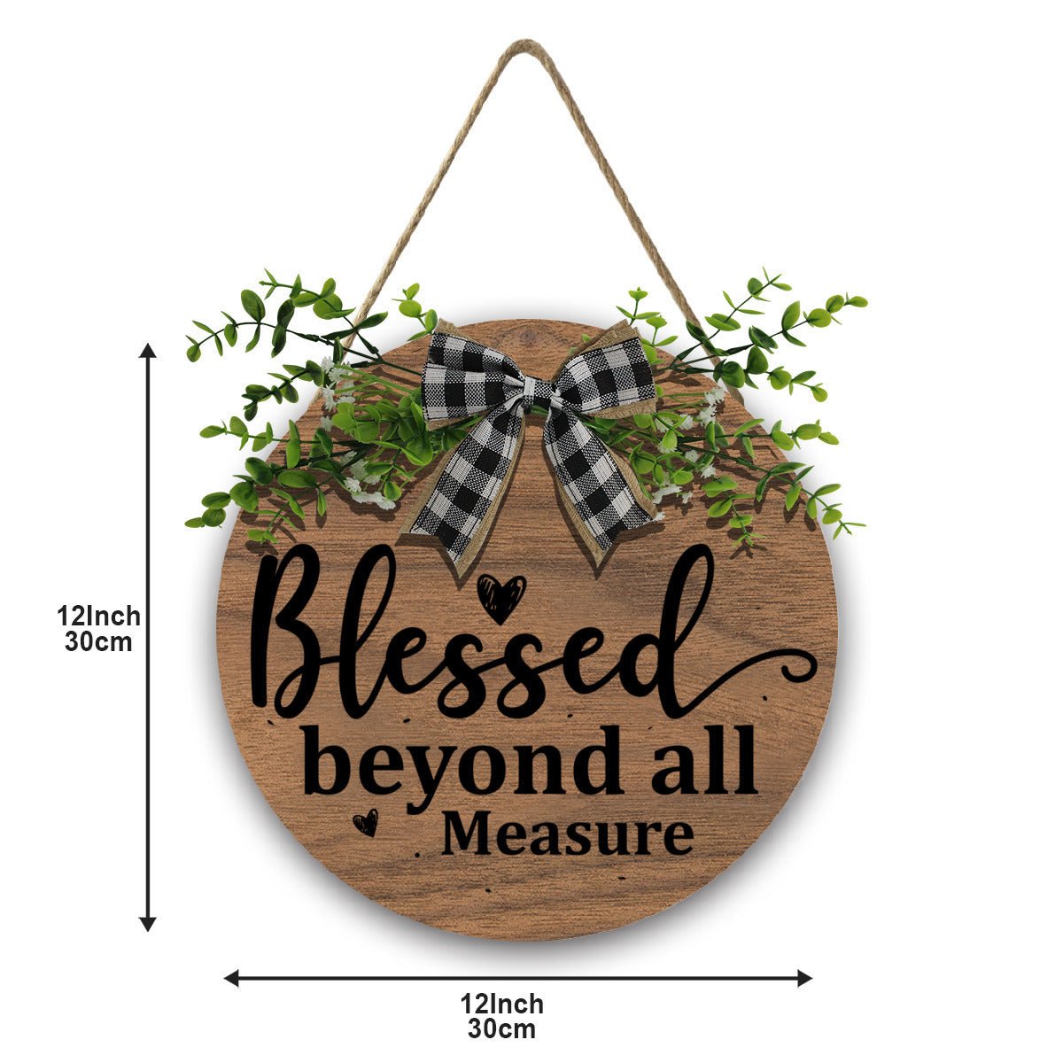 Blessed Beyond All Measure Christian Wooden Hanging Sign - ClaimedbyGodDesigns