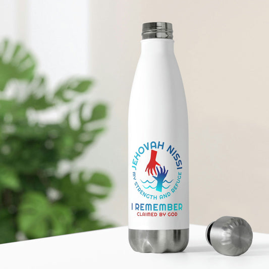 Jehovah Nissi My Strength & Refuge I Remember Insulated Bottle - ClaimedbyGodDesigns