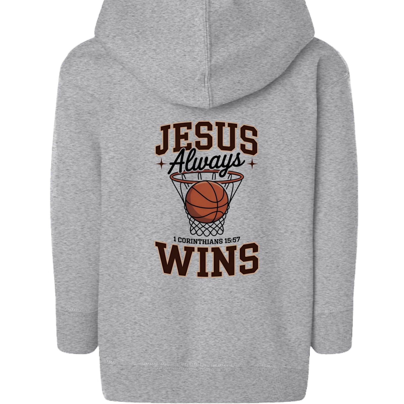 Jesus Always Wins Toddler Christian Full-zip Hooded Sweatshirt - ClaimedbyGodDesigns
