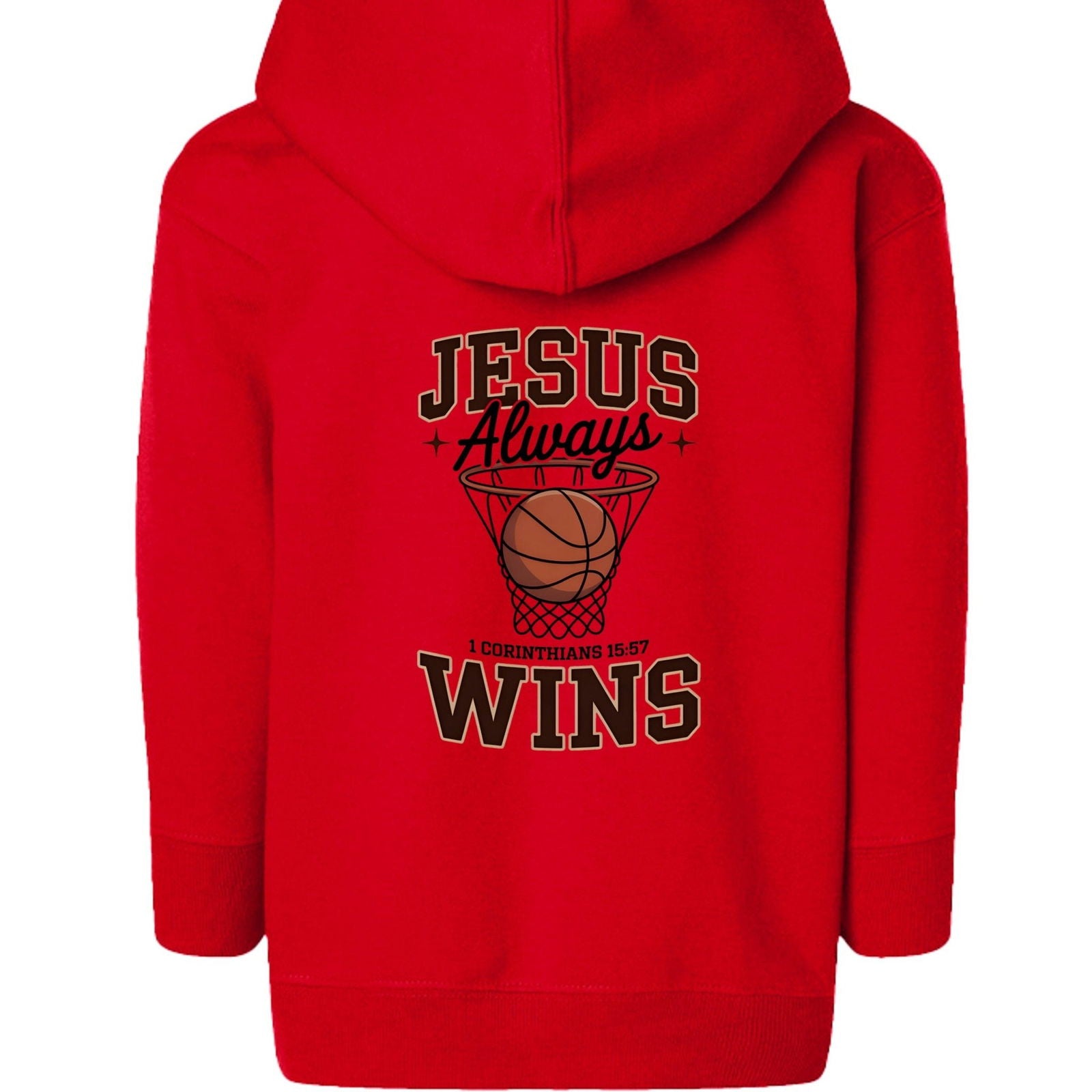 Jesus Always Wins Toddler Christian Full-zip Hooded Sweatshirt - ClaimedbyGodDesigns