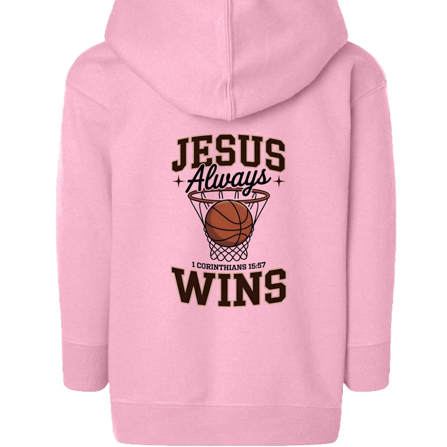 Jesus Always Wins Toddler Christian Full-zip Hooded Sweatshirt - ClaimedbyGodDesigns