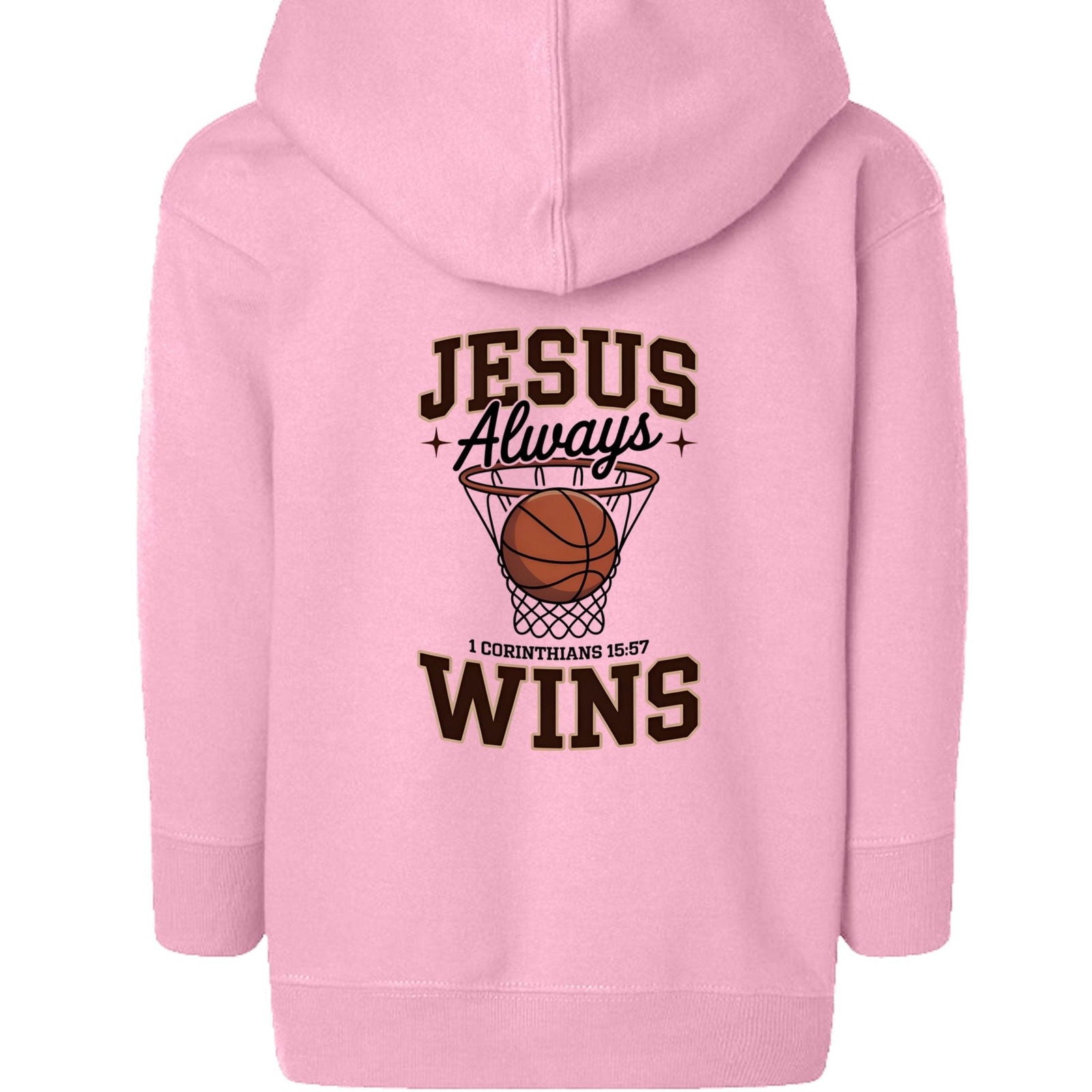 Jesus Always Wins Toddler Christian Full-zip Hooded Sweatshirt - ClaimedbyGodDesigns