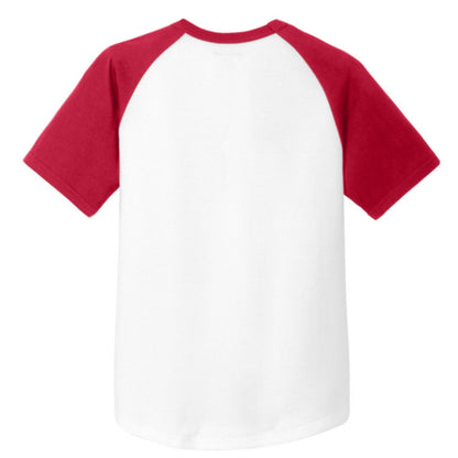 Jesus Always Wins Youth Christian  Colorblock Raglan Jersey - ClaimedbyGodDesigns