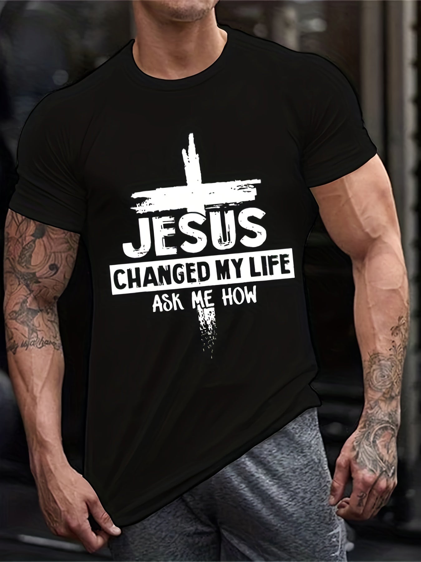 Jesus Changed My Life Ask Me How Men's Christian T-shirt - ClaimedbyGodDesigns