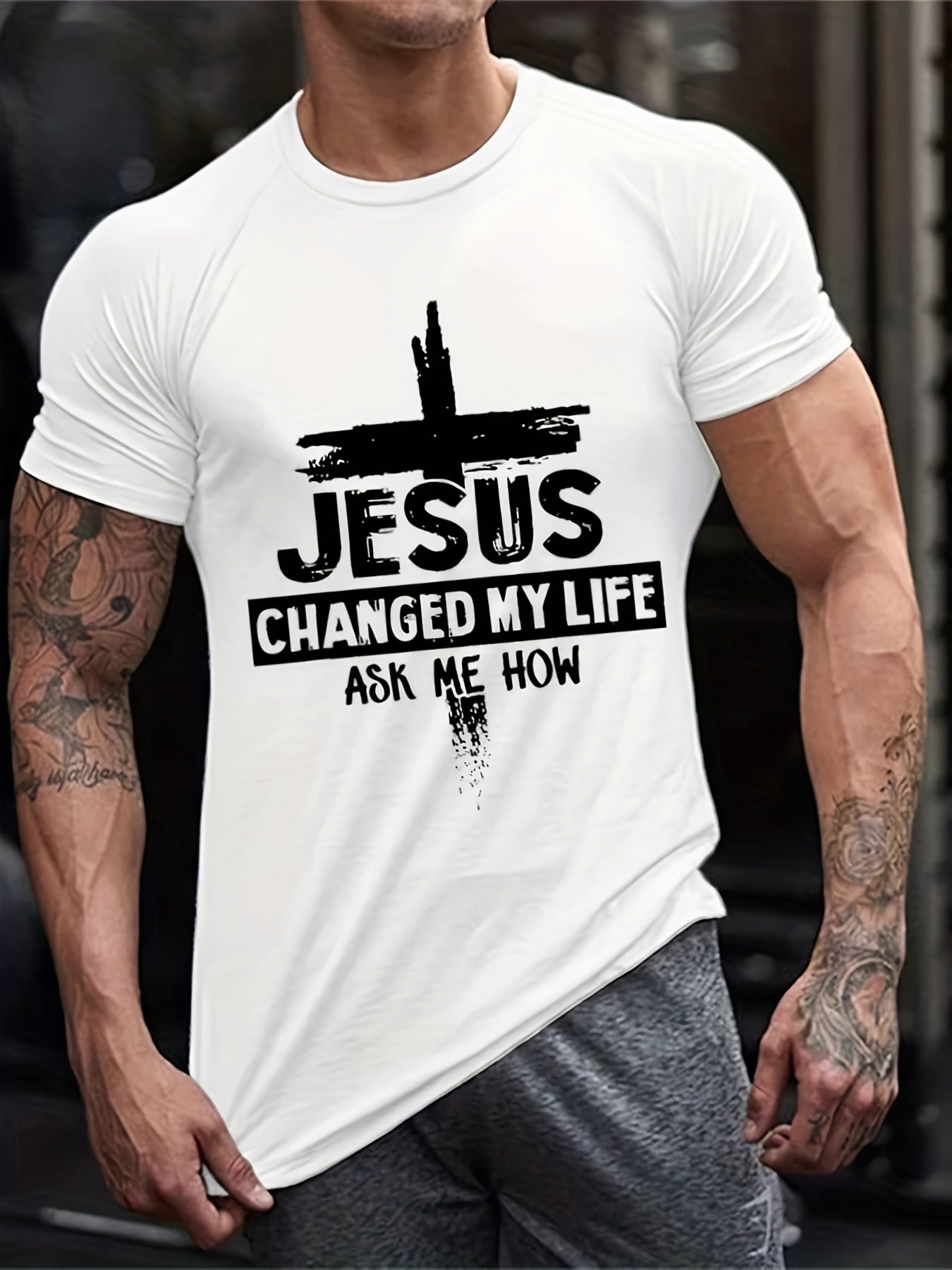 Jesus Changed My Life Ask Me How Men's Christian T-shirt - ClaimedbyGodDesigns