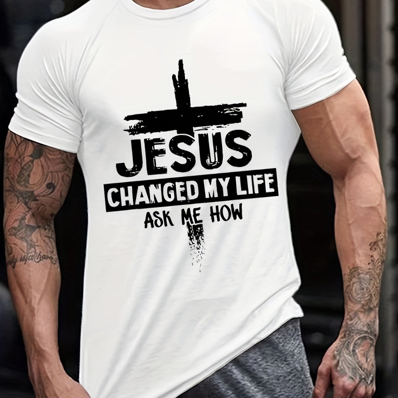 Jesus Changed My Life Ask Me How Men's Christian T-shirt - ClaimedbyGodDesigns