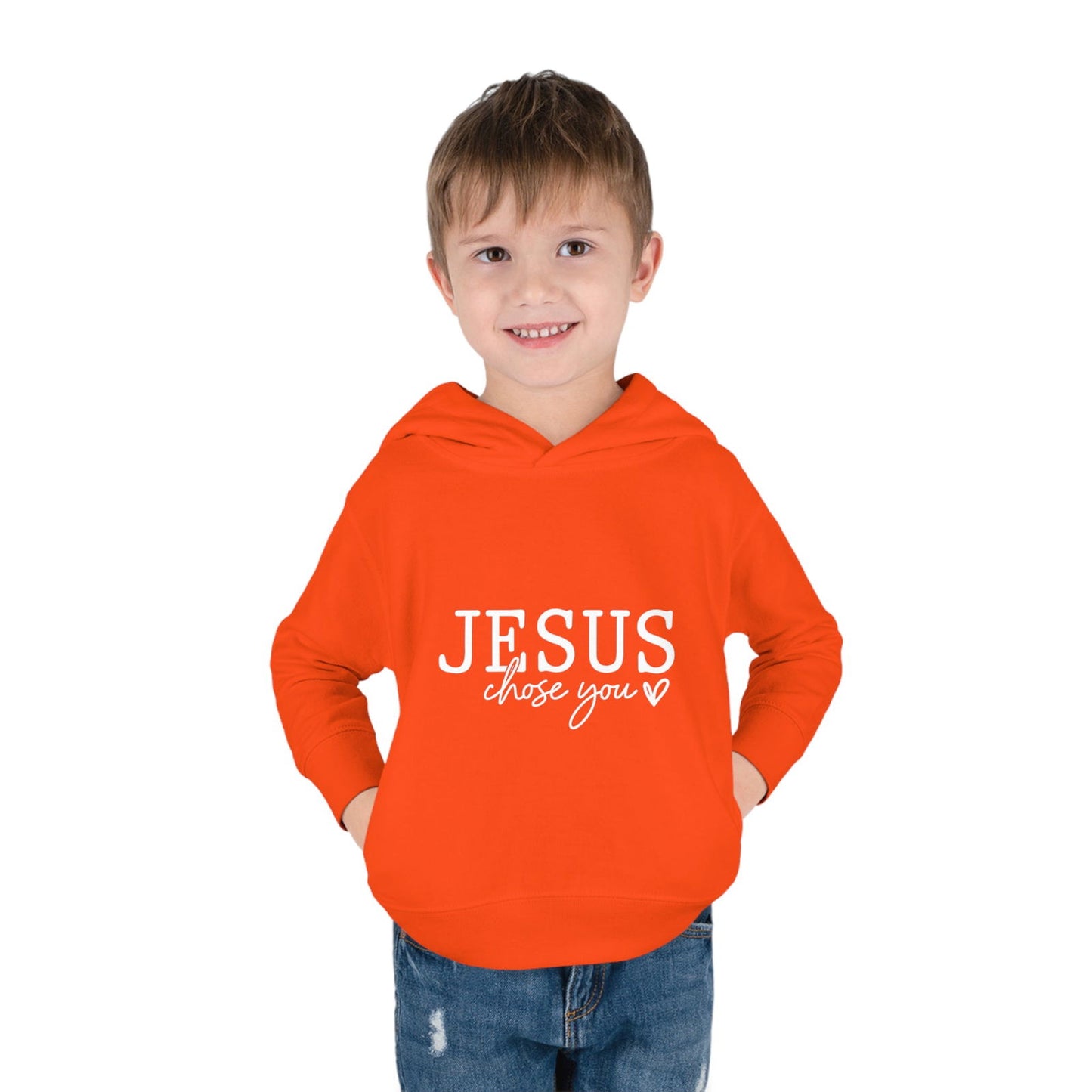 Jesus Chose You (2) Christian Toddler Pullover Fleece Hooded Sweatshirt - ClaimedbyGodDesigns