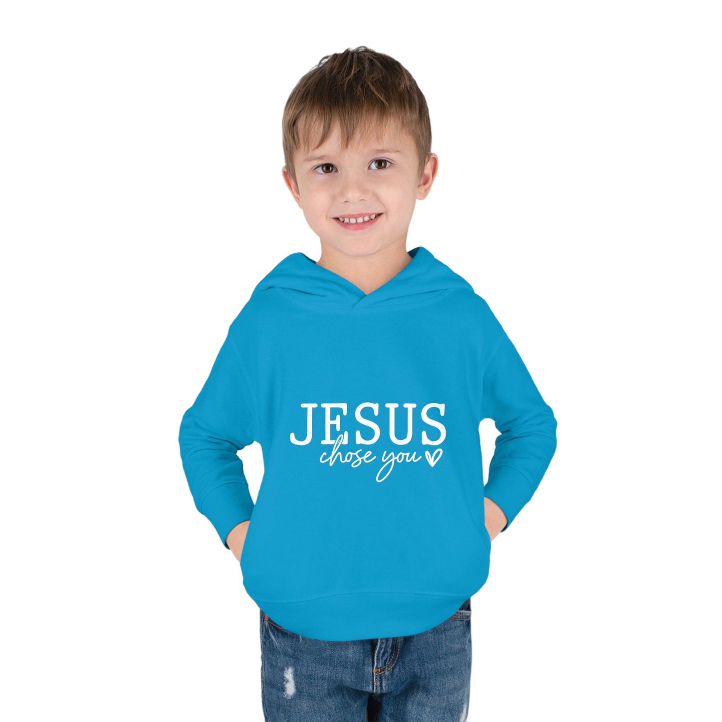 Jesus Chose You (2) Christian Toddler Pullover Fleece Hooded Sweatshirt - ClaimedbyGodDesigns