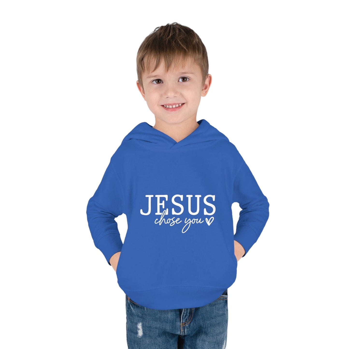 Jesus Chose You (2) Christian Toddler Pullover Fleece Hooded Sweatshirt - ClaimedbyGodDesigns