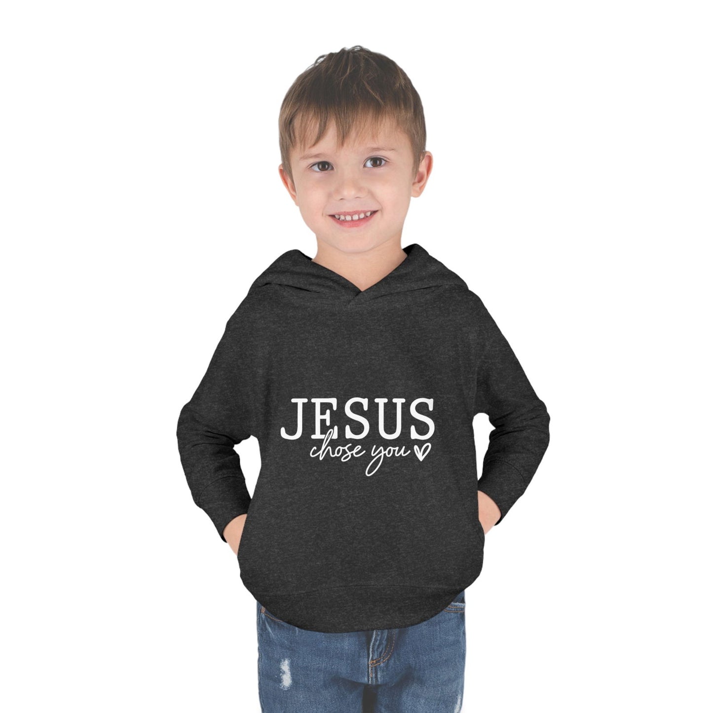 Jesus Chose You (2) Christian Toddler Pullover Fleece Hooded Sweatshirt - ClaimedbyGodDesigns