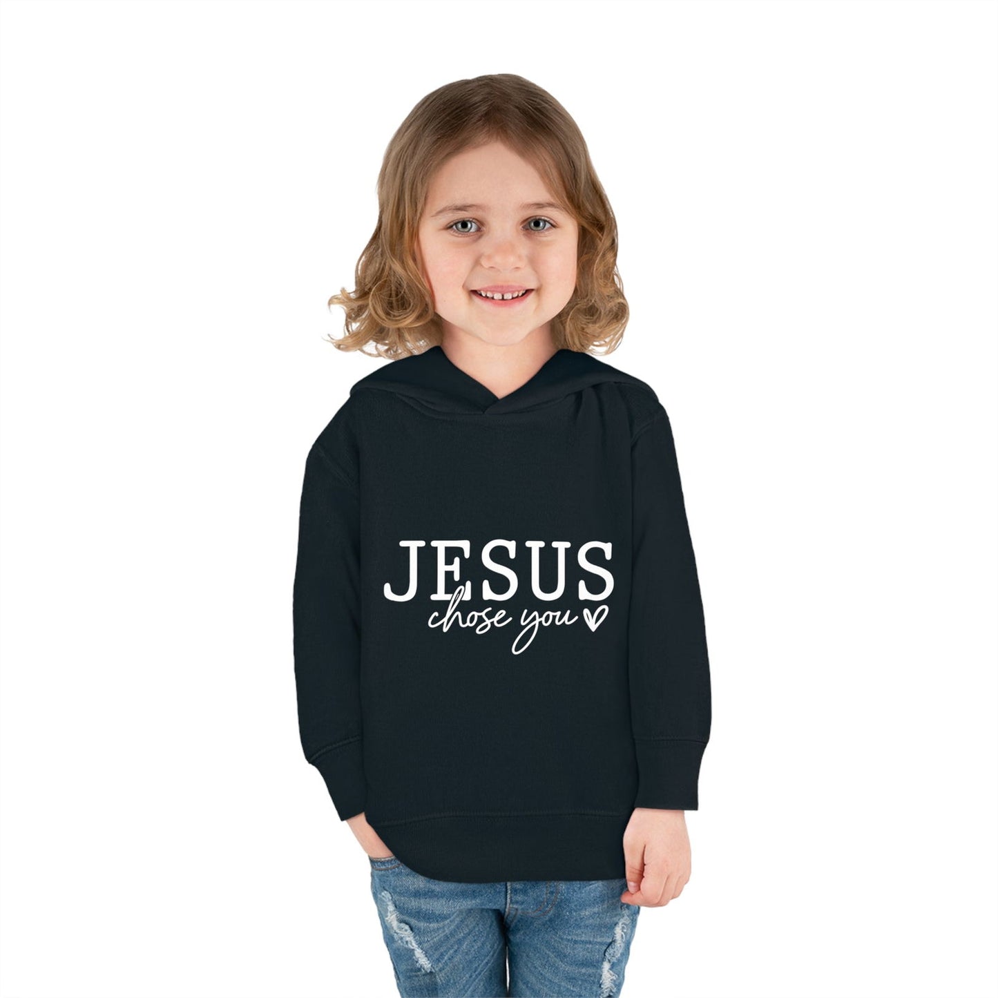 Jesus Chose You (2) Christian Toddler Pullover Fleece Hooded Sweatshirt - ClaimedbyGodDesigns