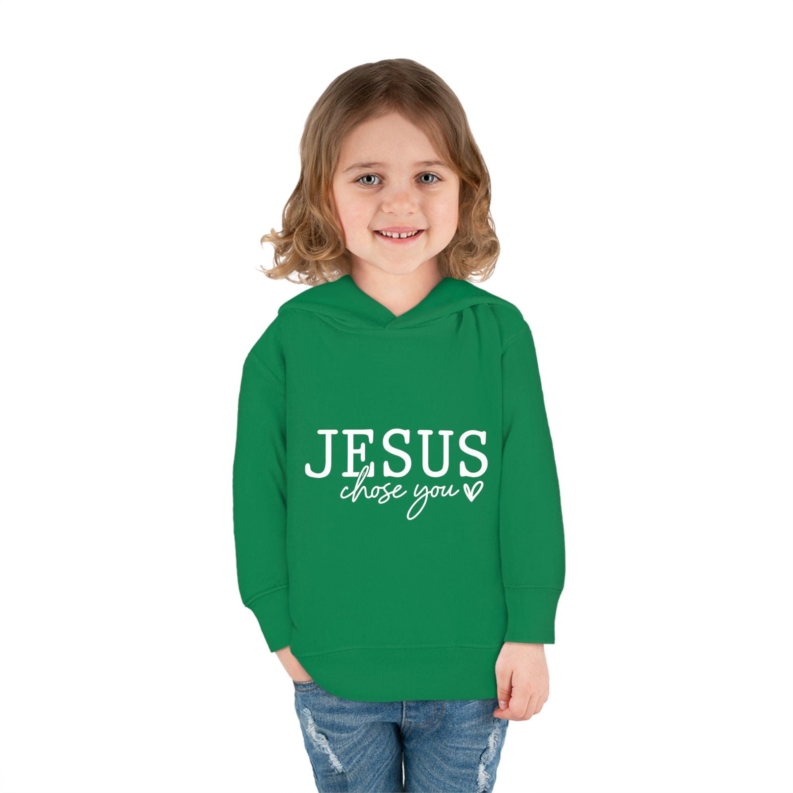Jesus Chose You (2) Christian Toddler Pullover Fleece Hooded Sweatshirt - ClaimedbyGodDesigns