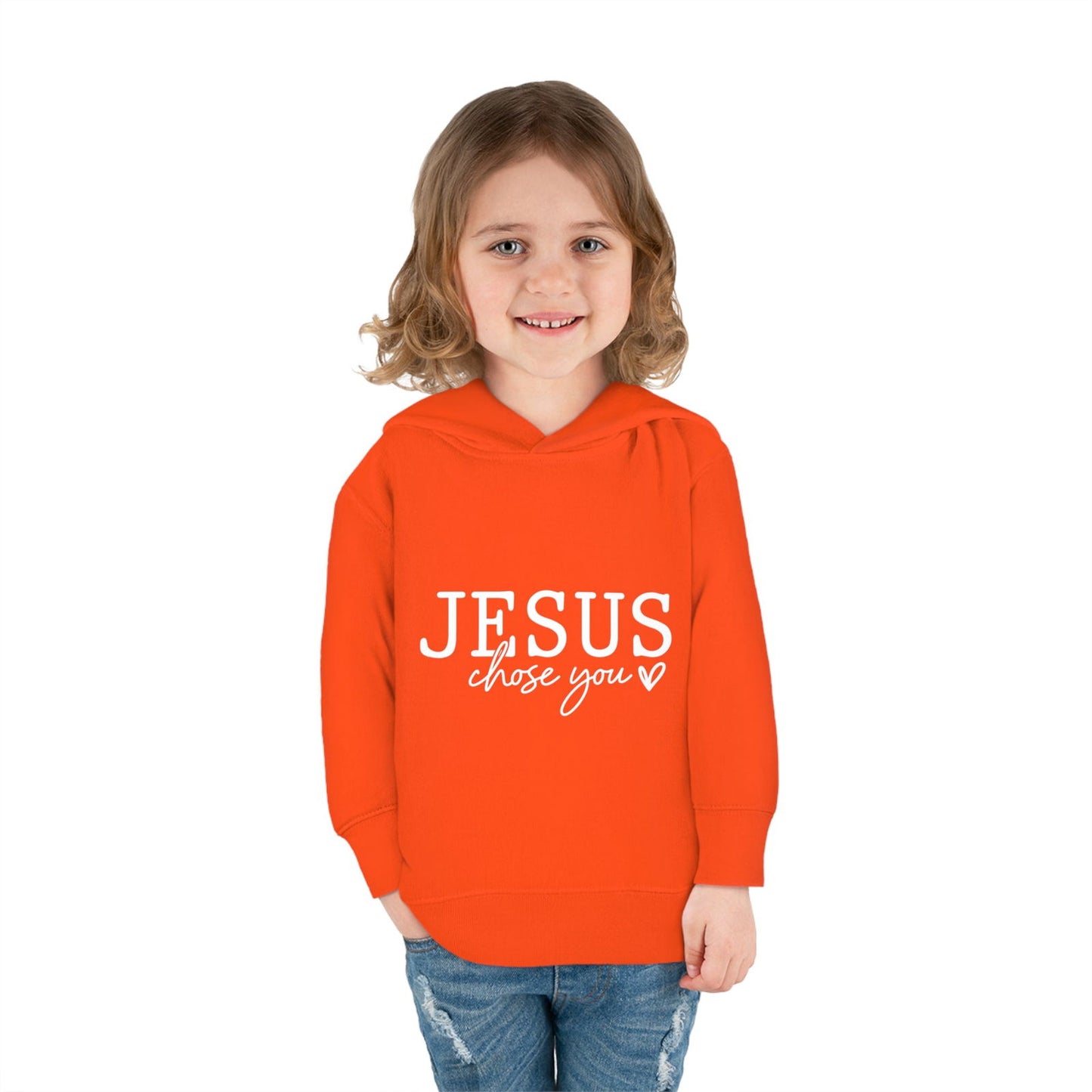 Jesus Chose You (2) Christian Toddler Pullover Fleece Hooded Sweatshirt - ClaimedbyGodDesigns