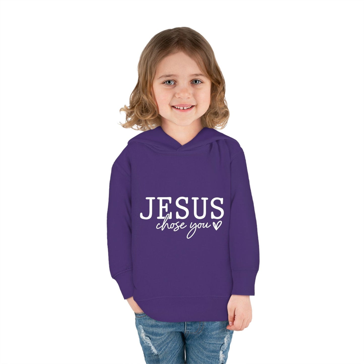Jesus Chose You (2) Christian Toddler Pullover Fleece Hooded Sweatshirt - ClaimedbyGodDesigns