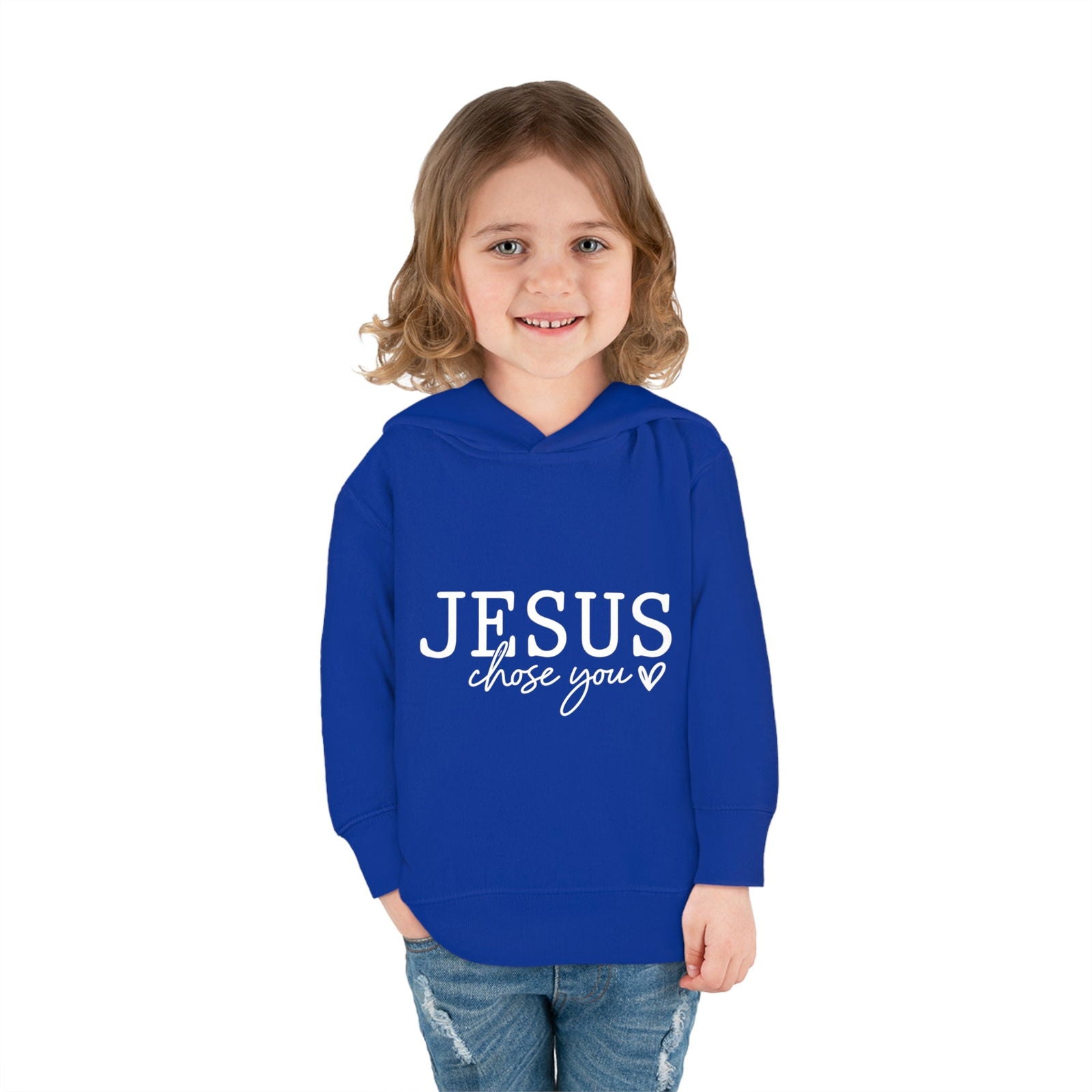 Jesus Chose You (2) Christian Toddler Pullover Fleece Hooded Sweatshirt - ClaimedbyGodDesigns