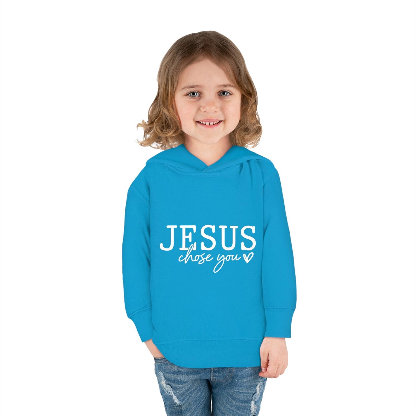 Jesus Chose You (2) Christian Toddler Pullover Fleece Hooded Sweatshirt - ClaimedbyGodDesigns