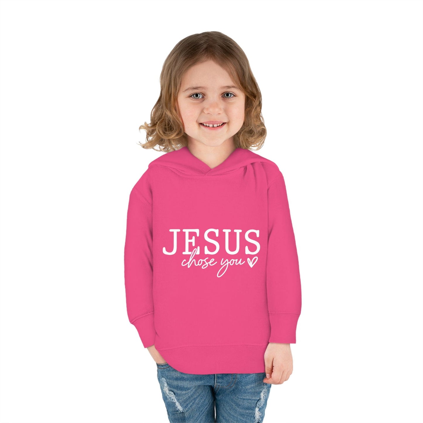 Jesus Chose You (2) Christian Toddler Pullover Fleece Hooded Sweatshirt - ClaimedbyGodDesigns