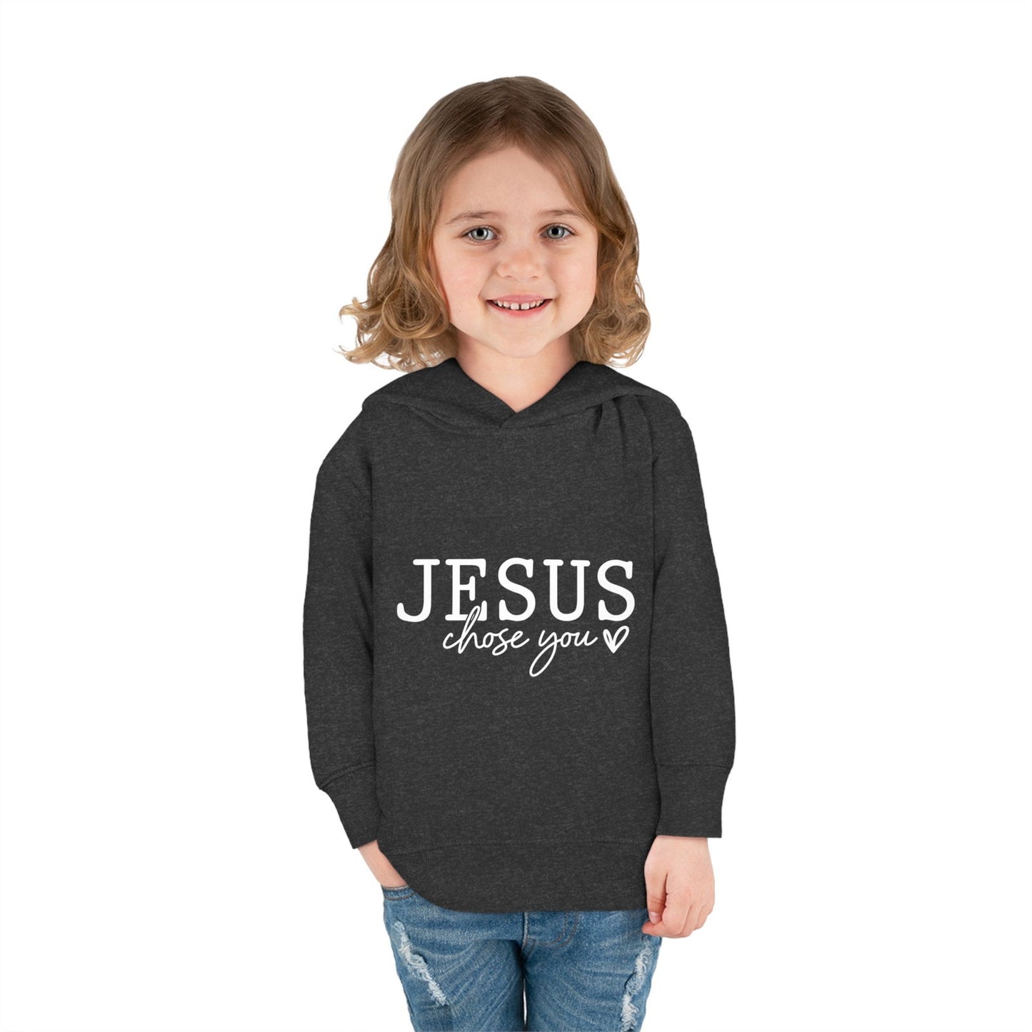 Jesus Chose You (2) Christian Toddler Pullover Fleece Hooded Sweatshirt - ClaimedbyGodDesigns