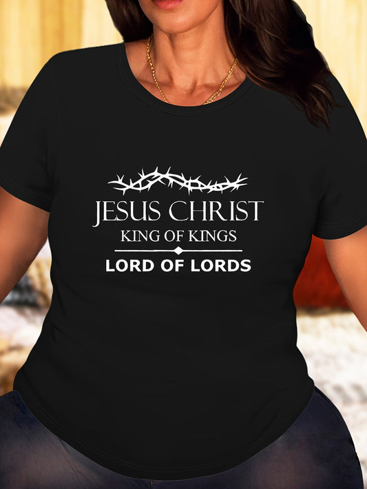 Jesus Christ King Of Kings Lord Of Lords Plus Size Women's Christian T-shirt - ClaimedbyGodDesigns