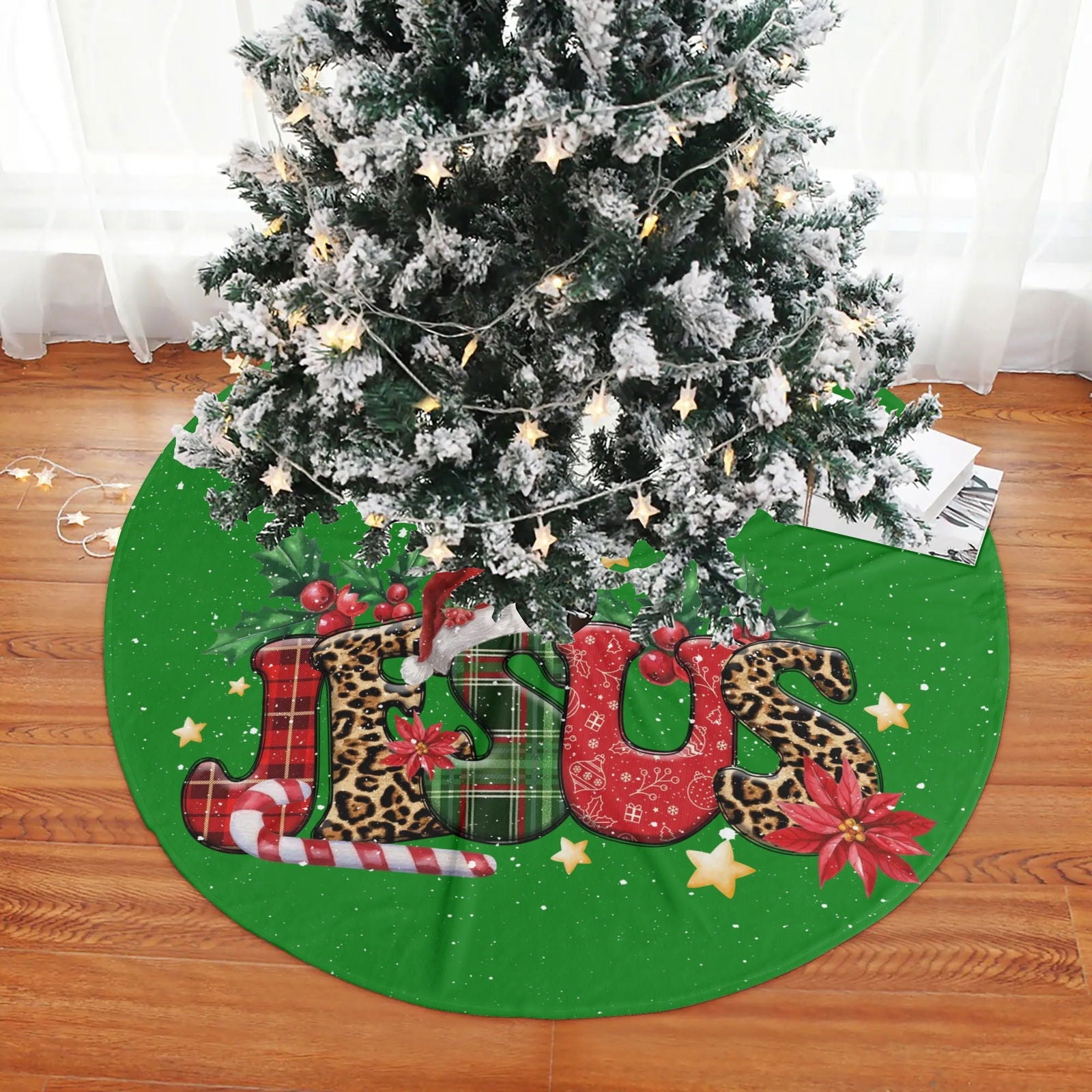 Jesus Christian Christmas Tree Skirt - ClaimedbyGodDesigns