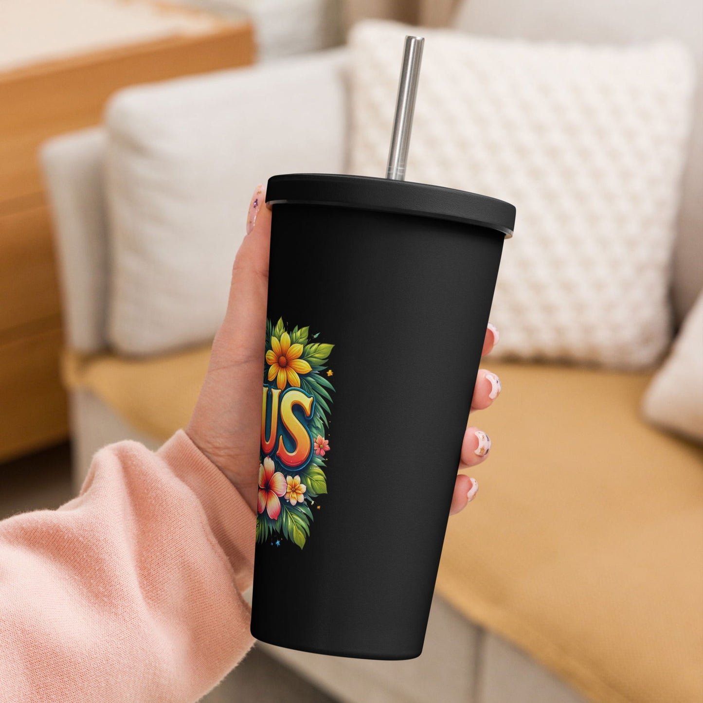 Jesus Christian Insulated 20oz Tumbler with a straw - ClaimedbyGodDesigns