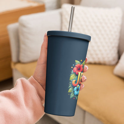 Jesus Christian Insulated 20oz Tumbler with a straw - ClaimedbyGodDesigns