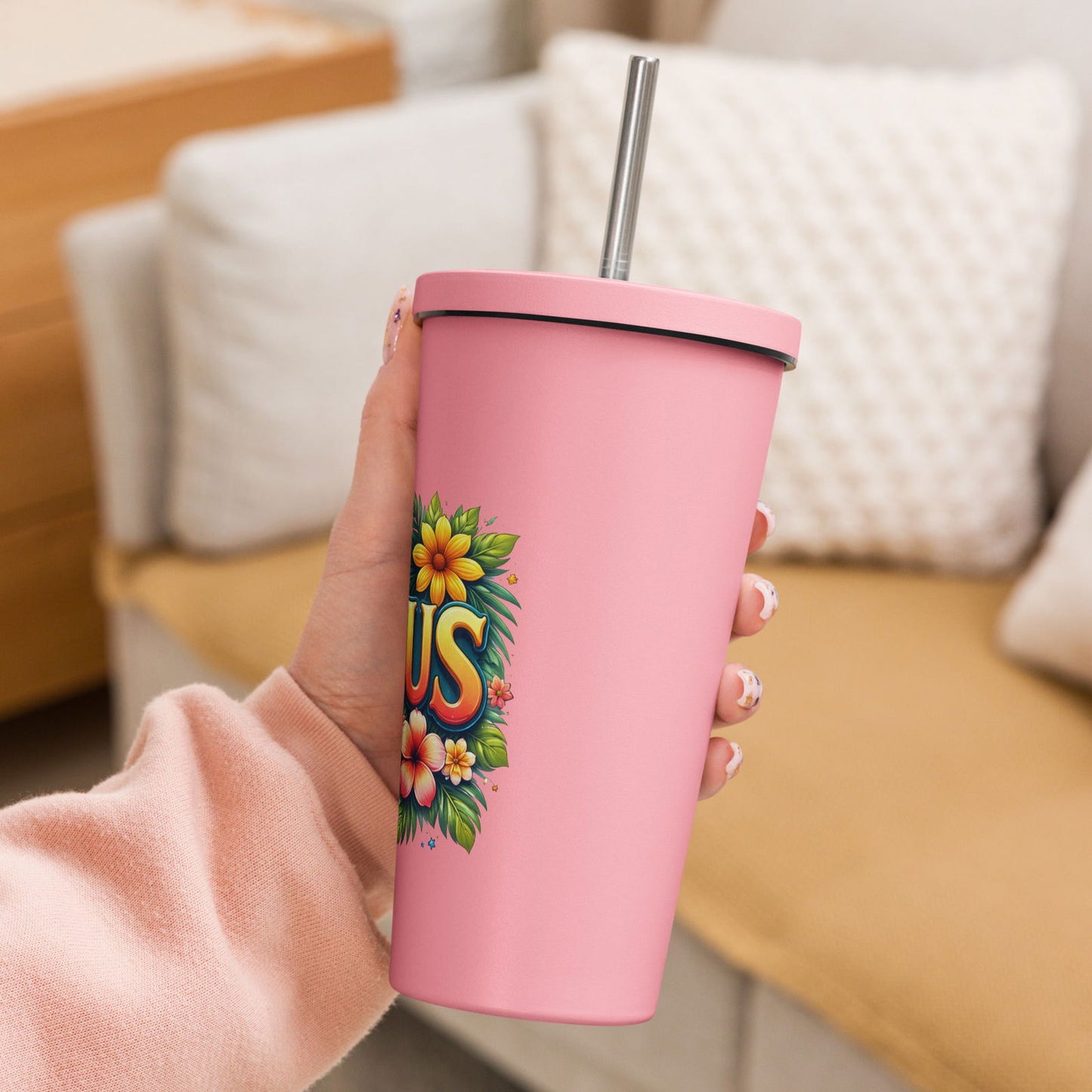 Jesus Christian Insulated 20oz Tumbler with a straw - ClaimedbyGodDesigns