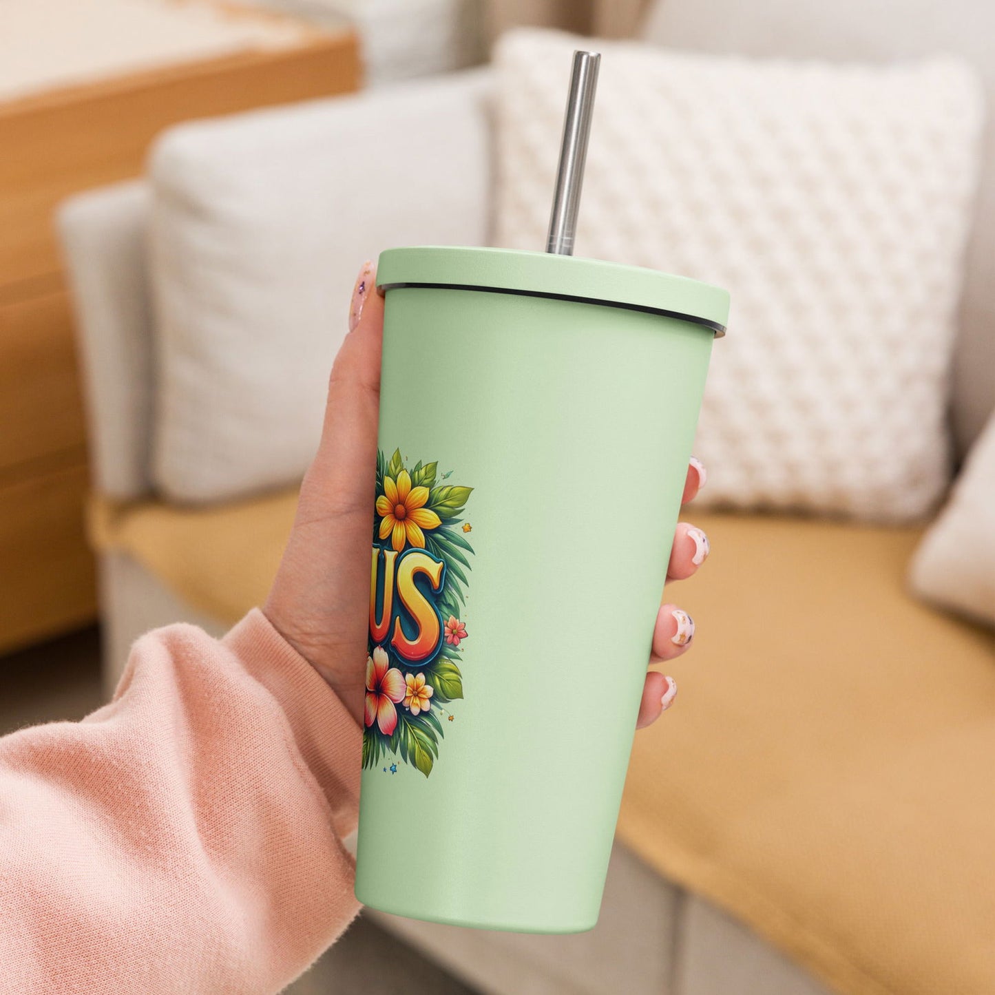 Jesus Christian Insulated 20oz Tumbler with a straw - ClaimedbyGodDesigns
