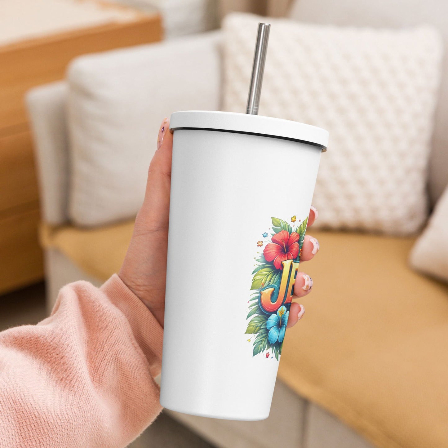Jesus Christian Insulated 20oz Tumbler with a straw - ClaimedbyGodDesigns