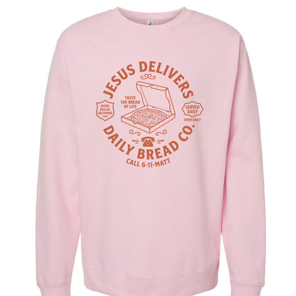 Jesus Delivers Daily Bread Unisex Christian Pullover Sweatshirt - ClaimedbyGodDesigns