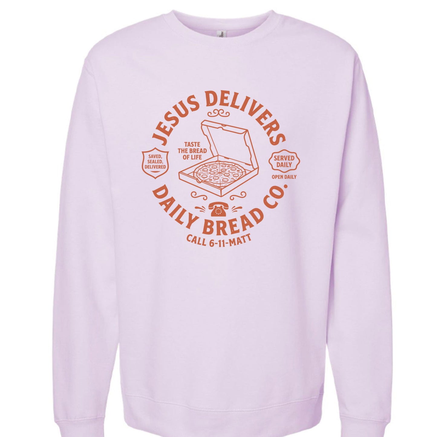 Jesus Delivers Daily Bread Unisex Christian Pullover Sweatshirt - ClaimedbyGodDesigns