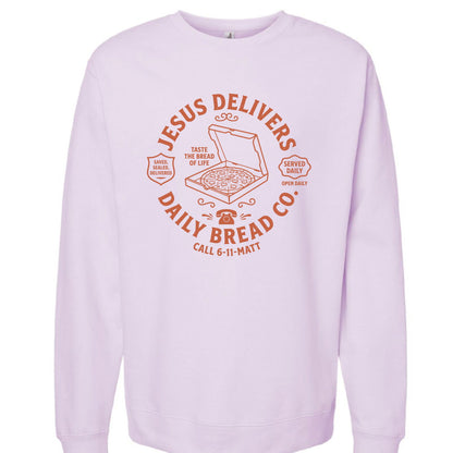 Jesus Delivers Daily Bread Unisex Christian Pullover Sweatshirt - ClaimedbyGodDesigns