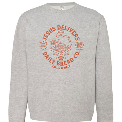 Jesus Delivers Daily Bread Unisex Christian Pullover Sweatshirt - ClaimedbyGodDesigns