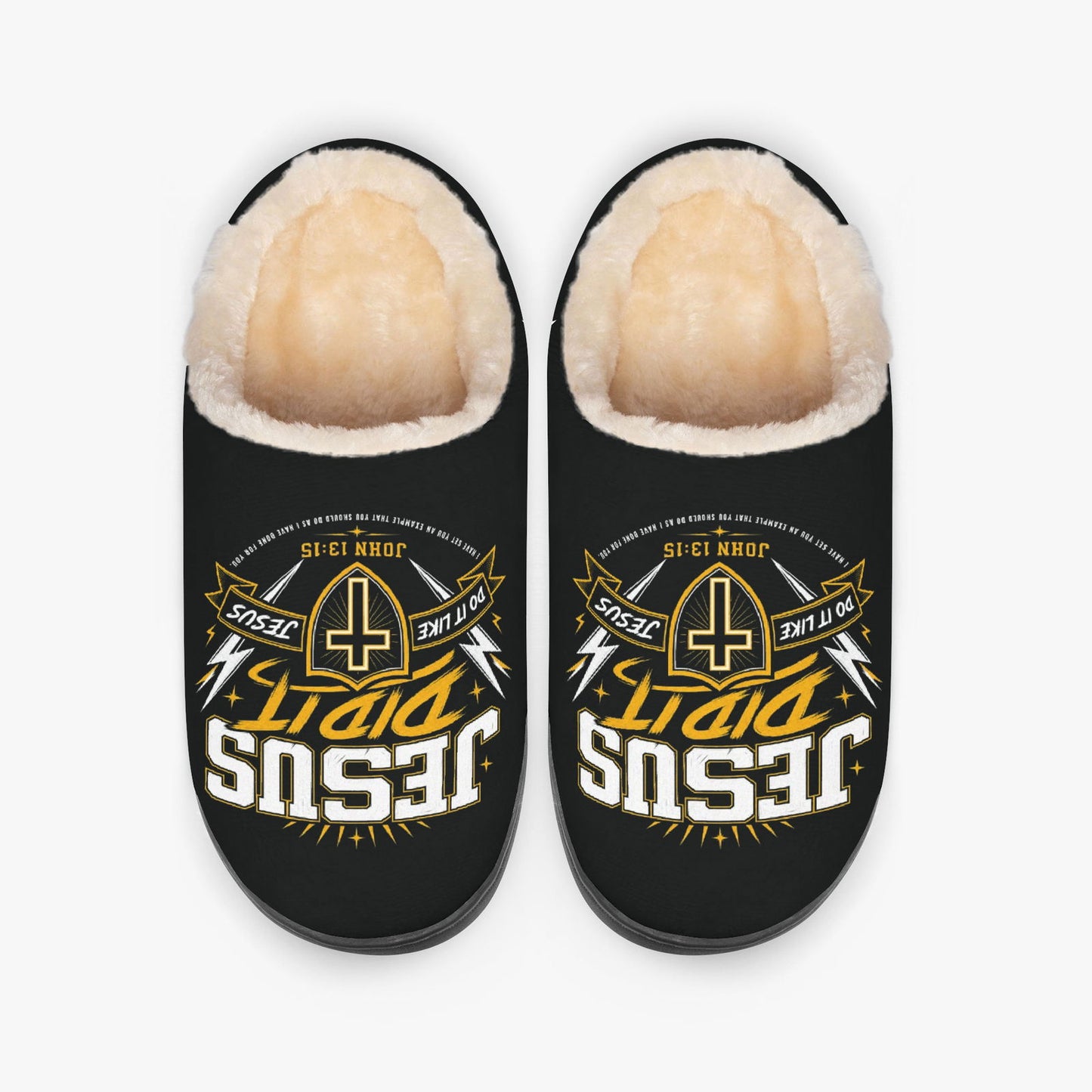Jesus Did It 2.0 Christian Fluffy Bedroom Slippers - ClaimedbyGodDesigns