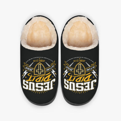 Jesus Did It 2.0 Christian Fluffy Bedroom Slippers - ClaimedbyGodDesigns