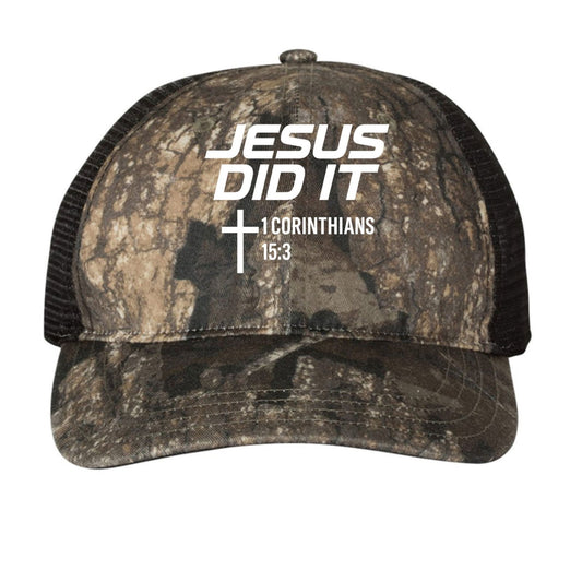 Jesus Did It Adult Christian Camo Hat - ClaimedbyGodDesigns
