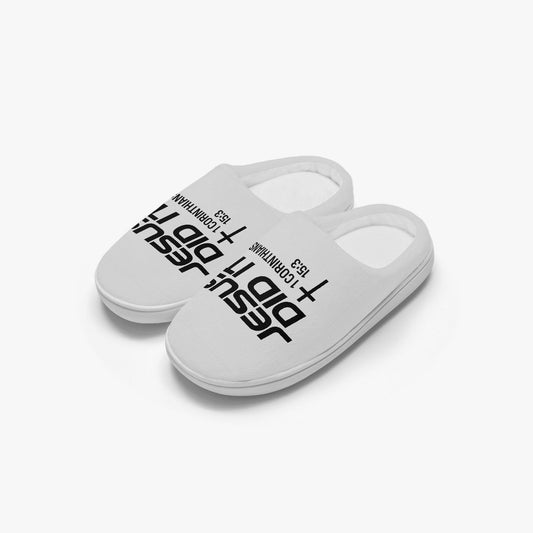 Jesus Did It Christian Kids Cotton Slippers - ClaimedbyGodDesigns
