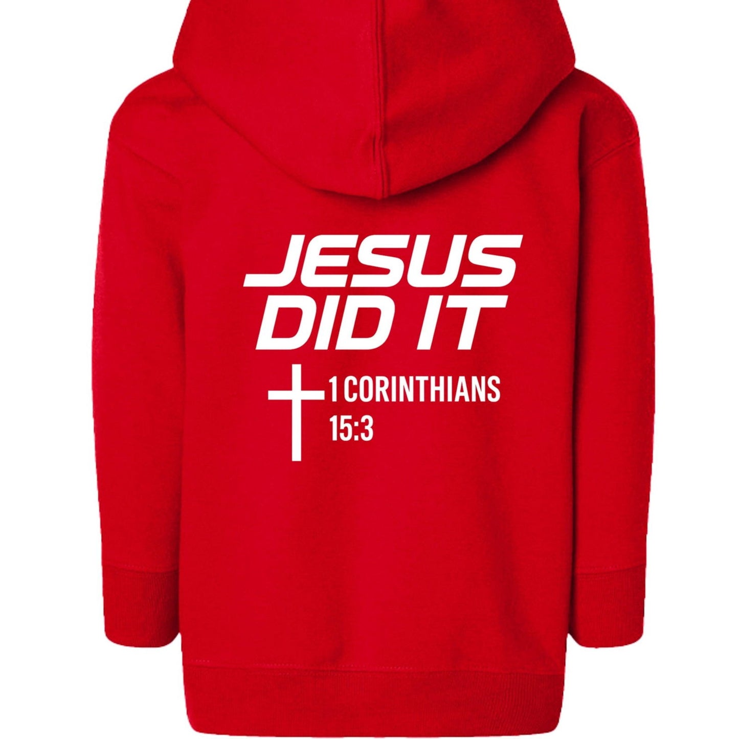 Jesus Did It Toddler Christian Fleece Full-Zip Hooded Sweatshirt - ClaimedbyGodDesigns