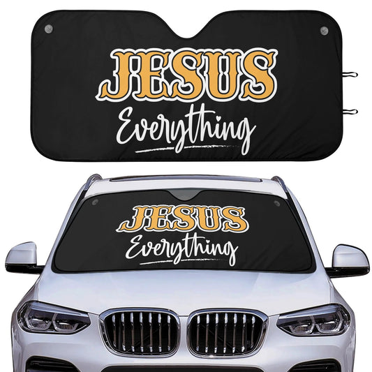 Jesus Everything Car Sunshade Christian Car Accessories - ClaimedbyGodDesigns