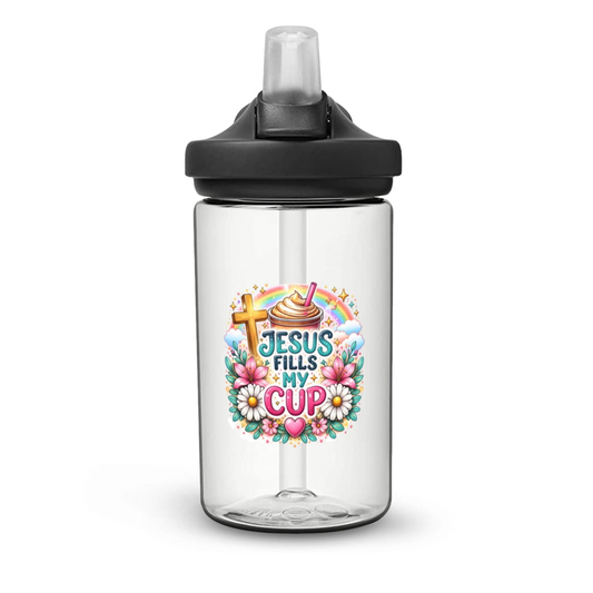 Jesus Fills My Cup Christian Kids Water Bottle - ClaimedbyGodDesigns