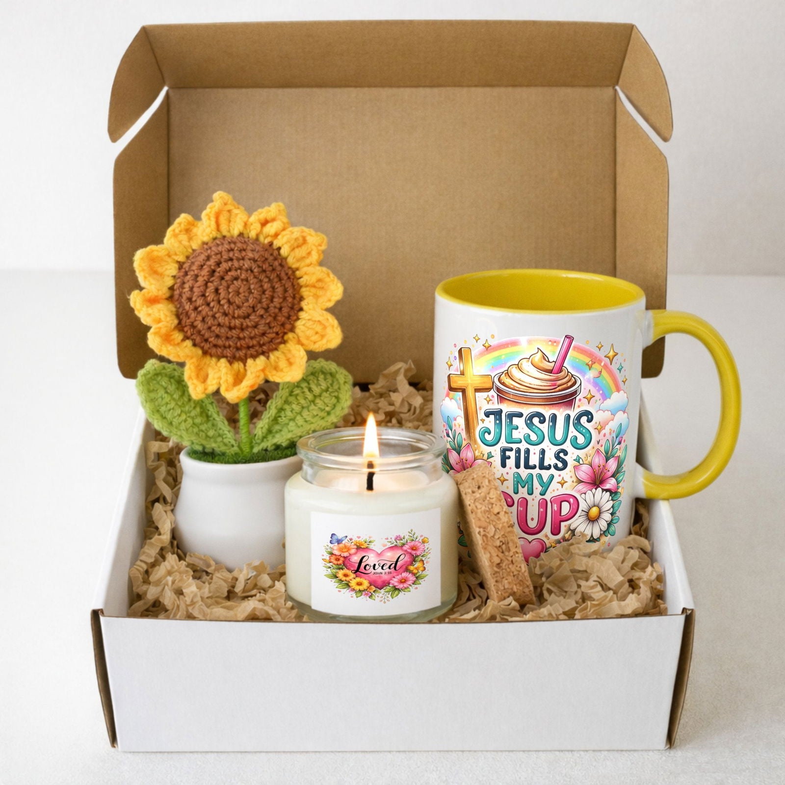Jesus Fills My Cup Hello Sunshine Christian Gift Set - ClaimedbyGodDesigns