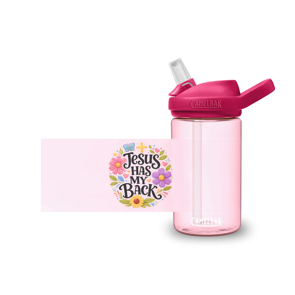 Jesus Has My Back Christian Kids Water Bottle - ClaimedbyGodDesigns