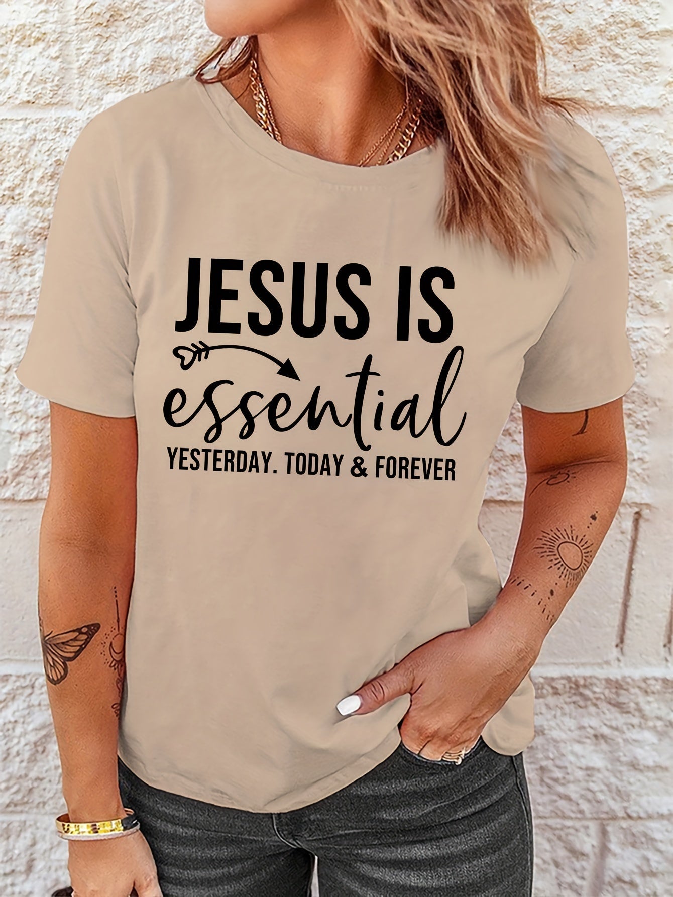 Jesus Is Essential Yesterday Today & Forever Women's Christian T-shirt - ClaimedbyGodDesigns