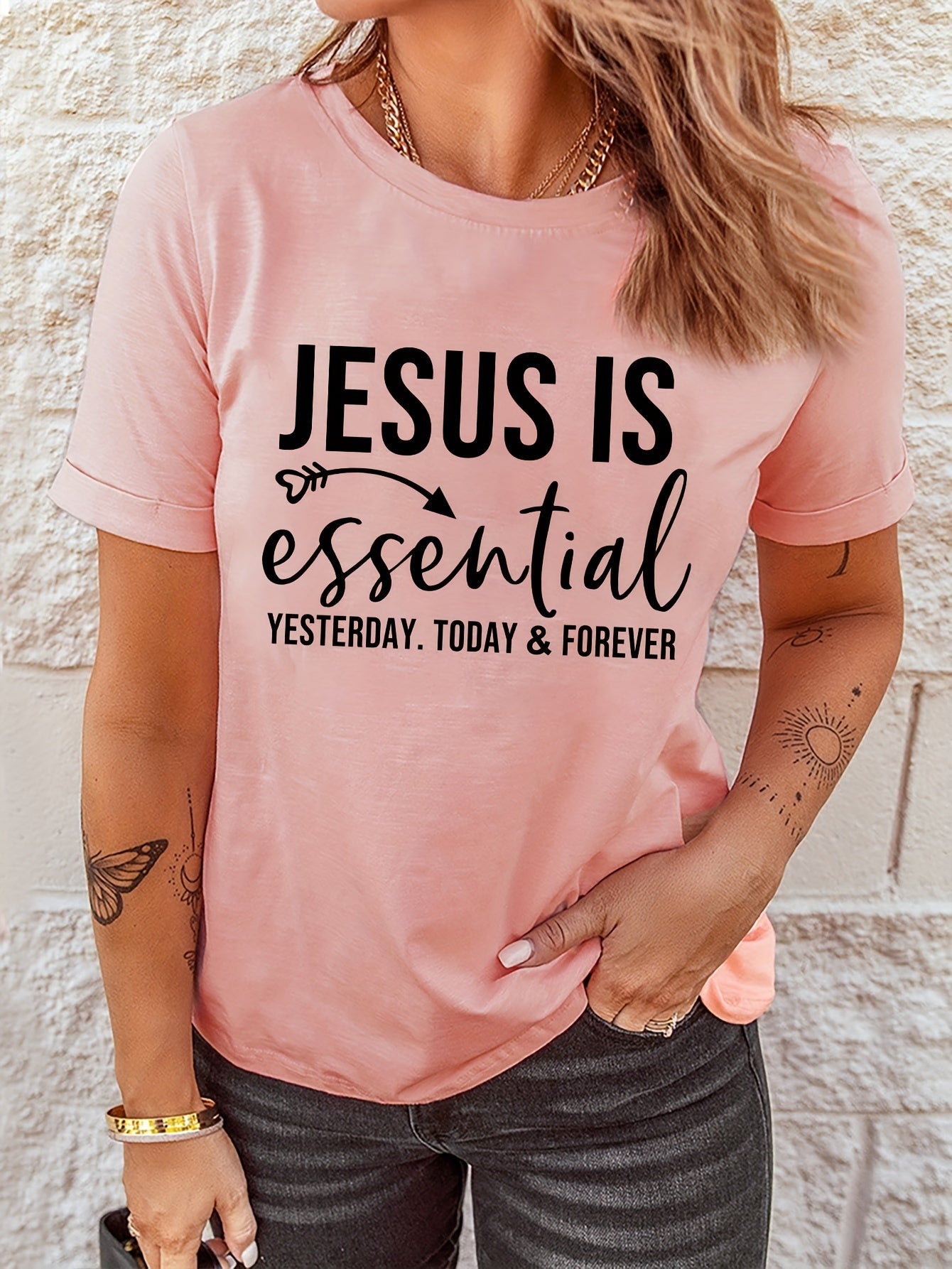 Jesus Is Essential Yesterday Today & Forever Women's Christian T-shirt - ClaimedbyGodDesigns