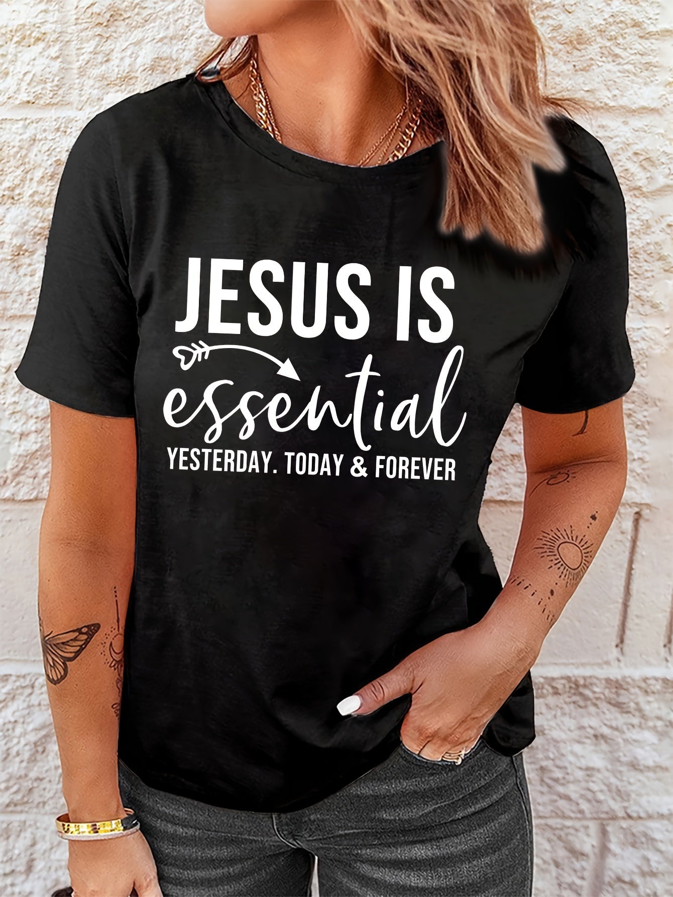 Jesus Is Essential Yesterday Today & Forever Women's Christian T-shirt - ClaimedbyGodDesigns