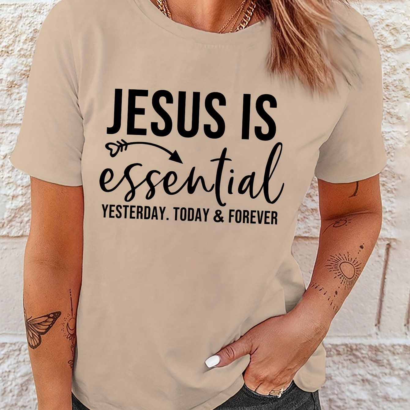 Jesus Is Essential Yesterday Today & Forever Women's Christian T-shirt - ClaimedbyGodDesigns