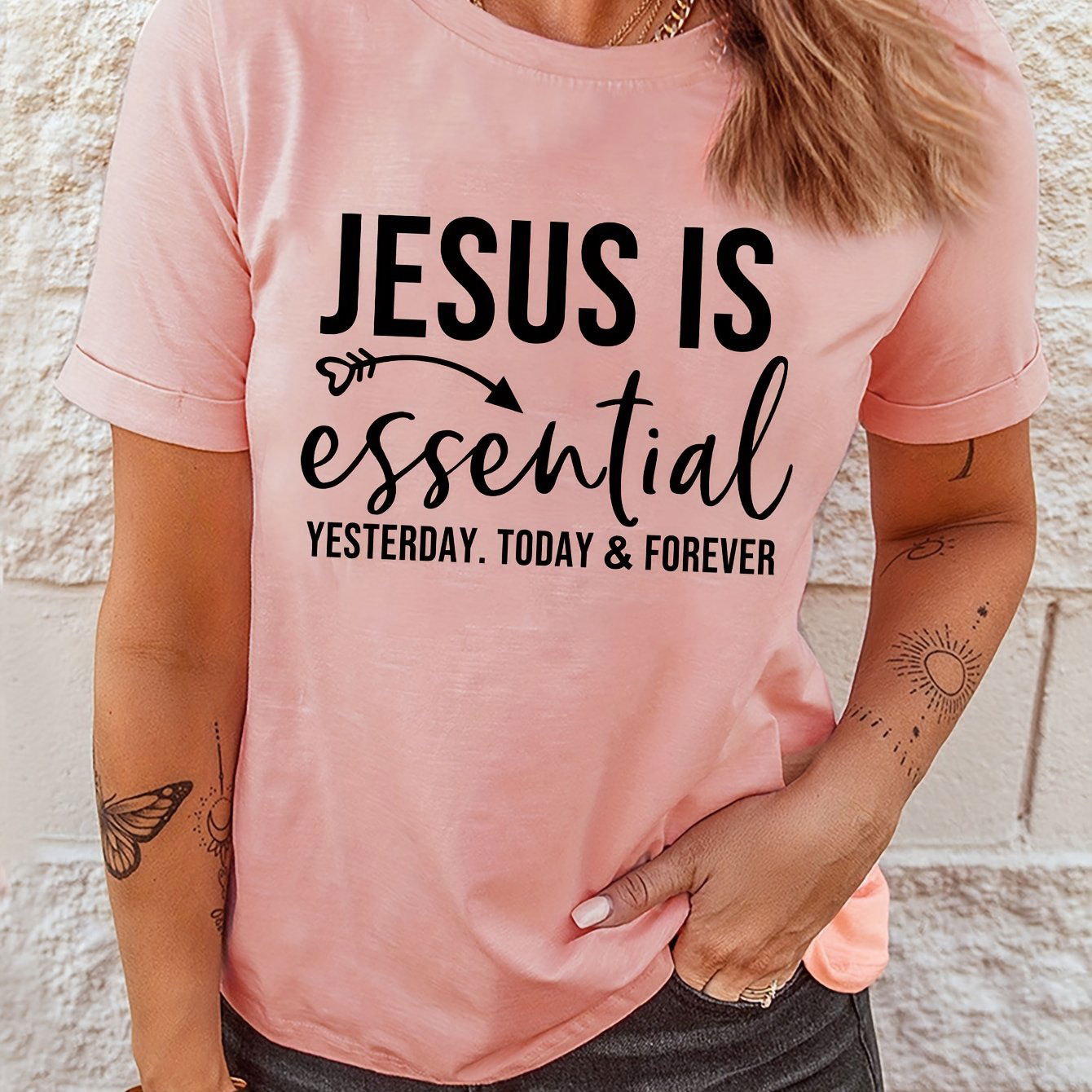 Jesus Is Essential Yesterday Today & Forever Women's Christian T-shirt - ClaimedbyGodDesigns