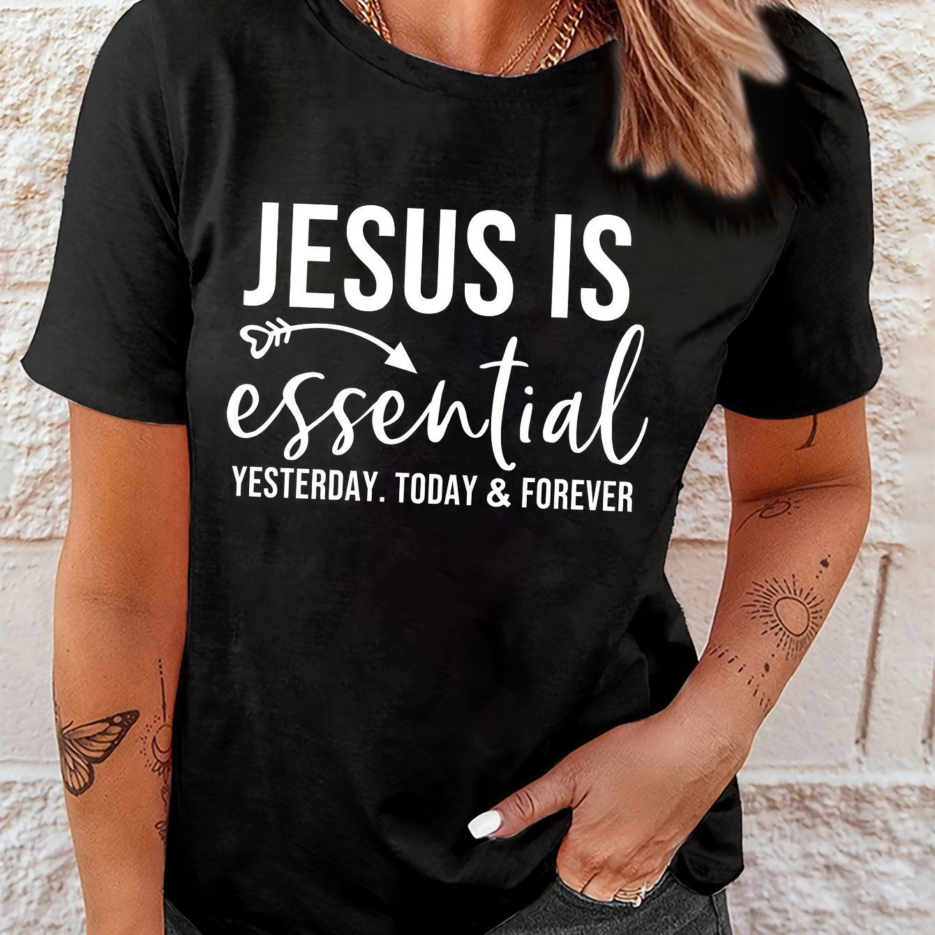 Jesus Is Essential Yesterday Today & Forever Women's Christian T-shirt - ClaimedbyGodDesigns