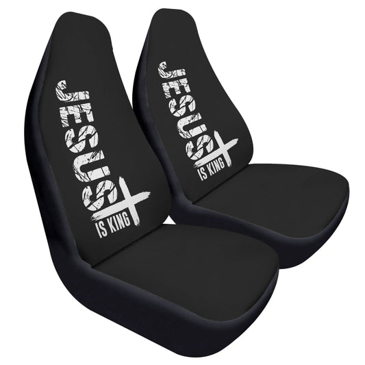 Jesus Is King Soft and Lightweight Christian Front Car Seat Covers (2pcs) - ClaimedbyGodDesigns